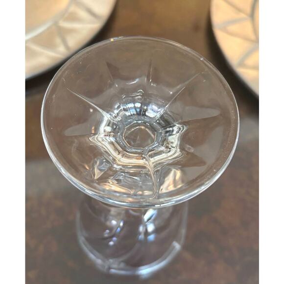 Vtg Noritake Set 2 Sweet Swirl Glass Goblet Clear Wine Iced Tea 7.5" x 3.75" EUC - Picture 5 of 5